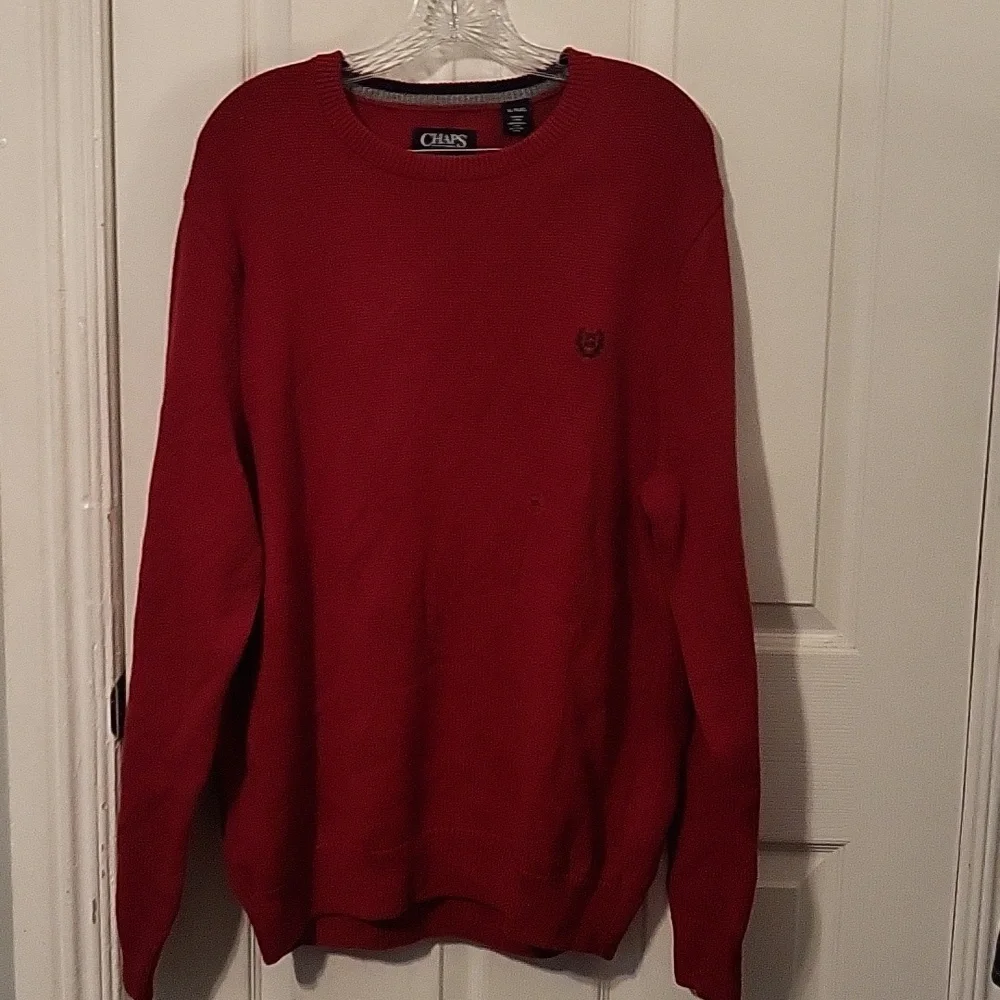 NWT Chaps Red Sweater 100% Cotton